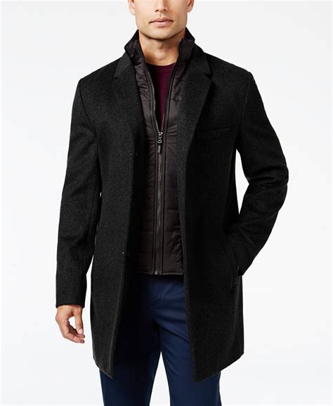 michael kors mens overcoat slim fit|Michael Kors men's wool coat.